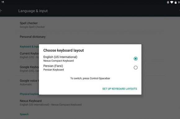 اضافه کردن فارسی به کیبورد فیزیکی(سخت افزاری) در اندروید
