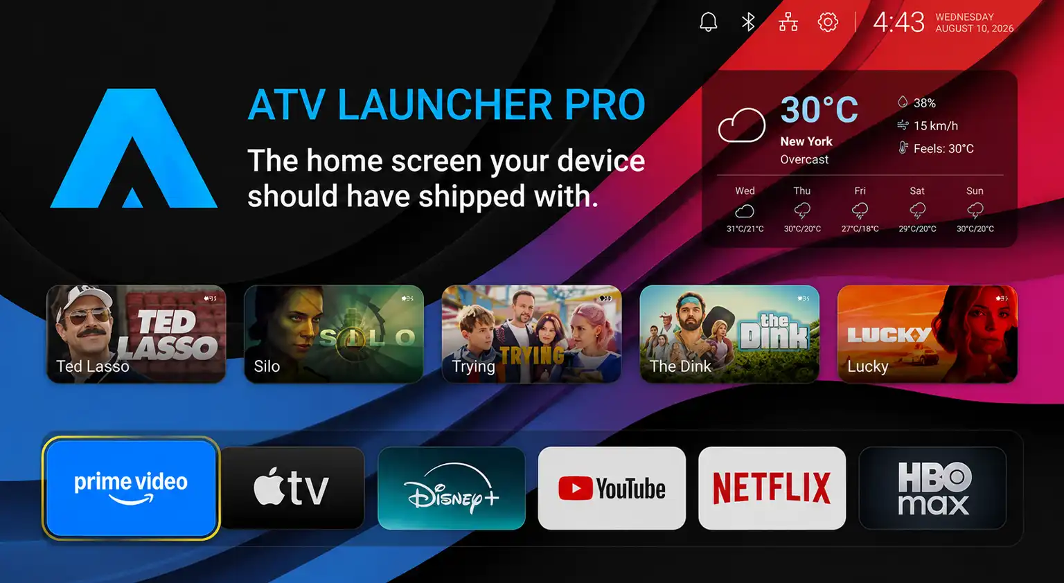 نمای واقعی محیط ATV Launcher Pro در اندروید باکس
