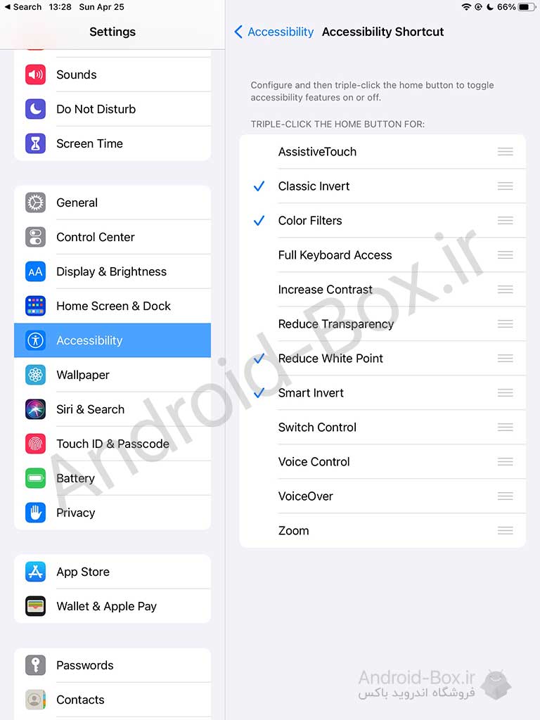 Add Reduce White Point And Color Filter To Ipad's Accessibility Shortcut