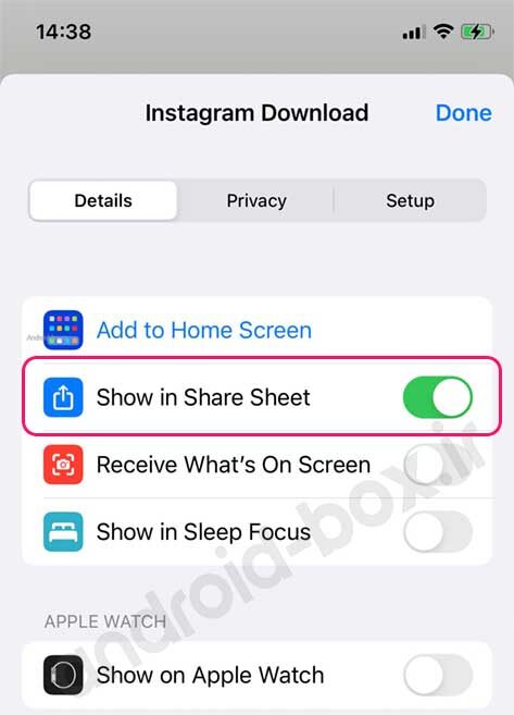 Ios Shortcuts Show In Share Sheet Option