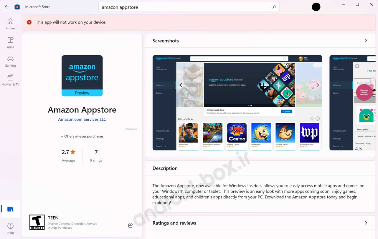 Download Amazon Appstore Link In Windows Store