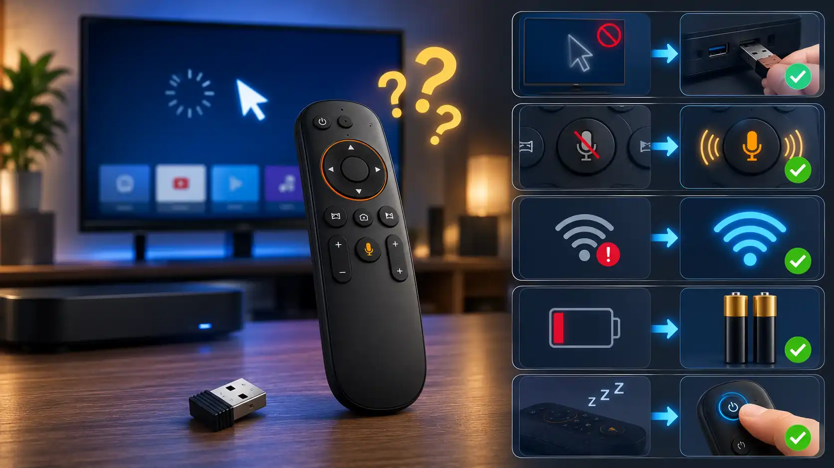 مشکلات رایج ایر موس شامل کار نکردن نشانگر، قطع اتصال، میکروفون و باتری