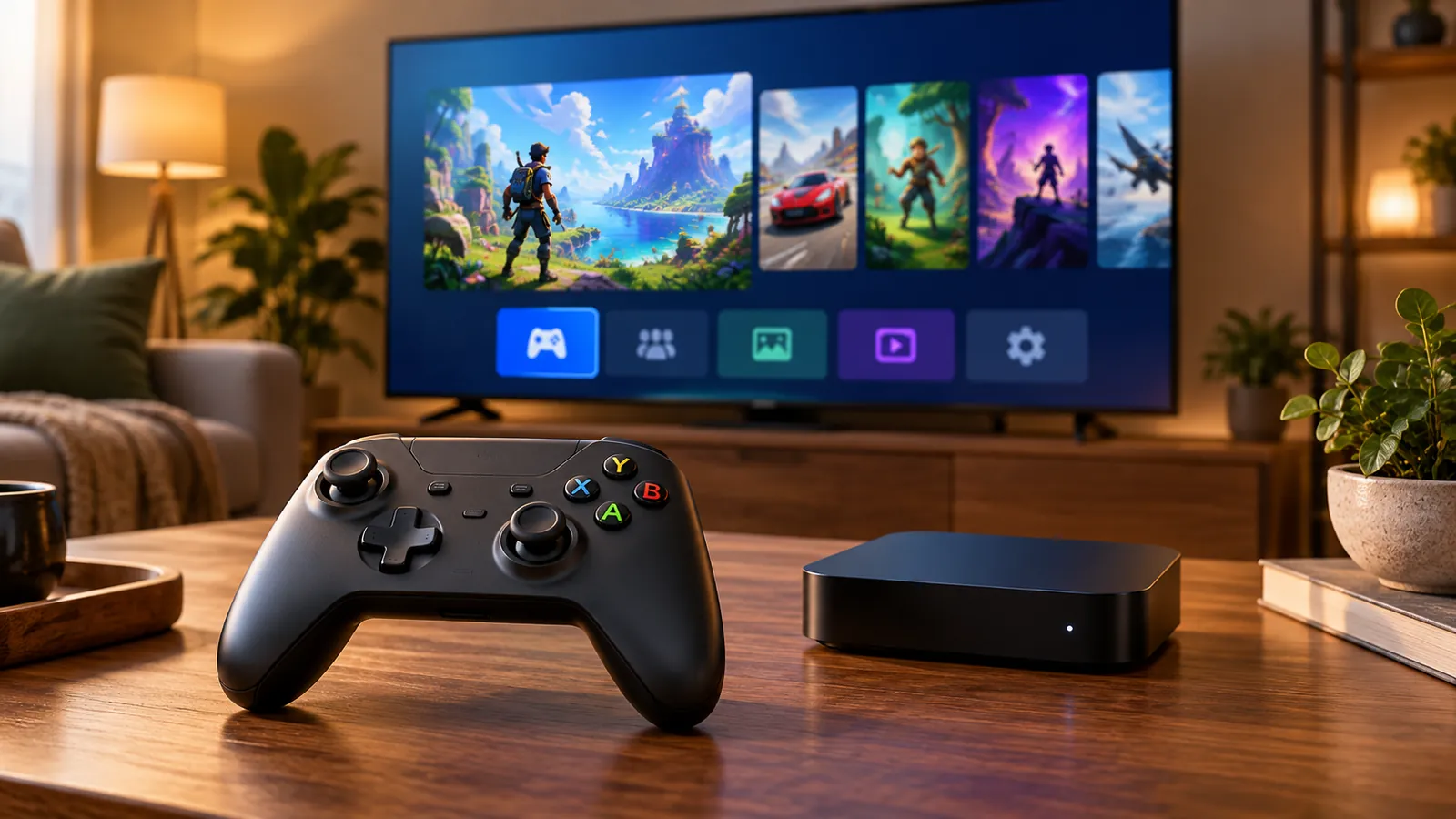 دسته بازی در کنار اندروید باکس و تلویزیون برای اجرای بازی روی Android TV